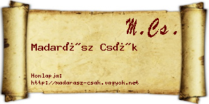 Madarász Csák névjegykártya